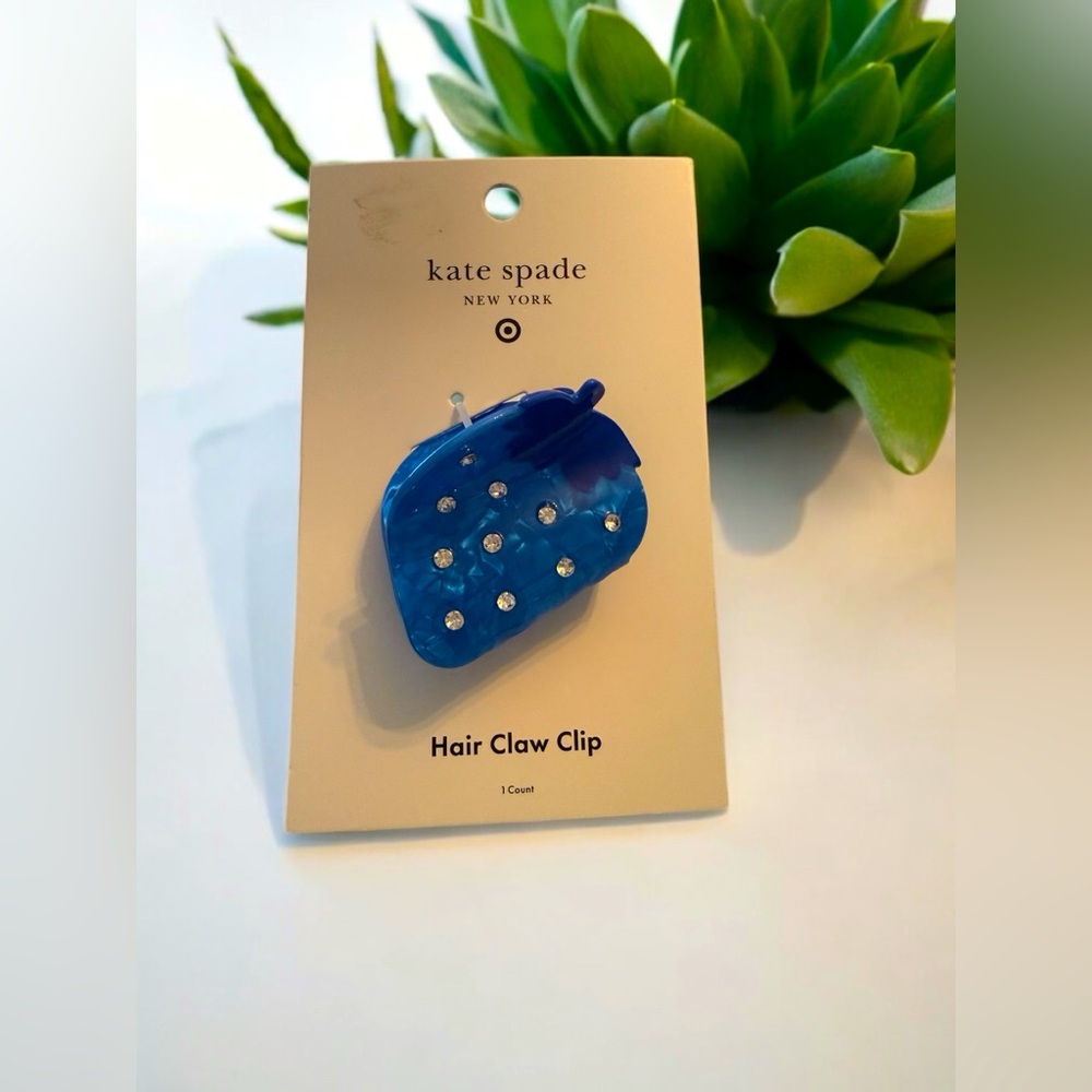 Kate Spade X Target Blue Hair Claw Clip with CZ throughout.